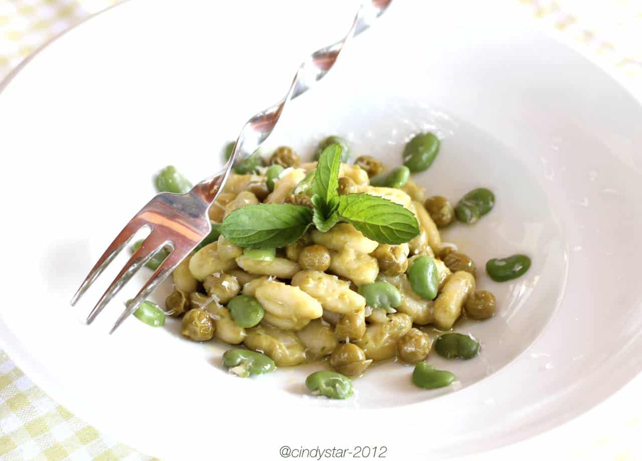 Cavatelli fave e piselli
