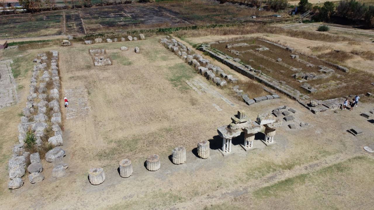vista aerea di una area archeologica